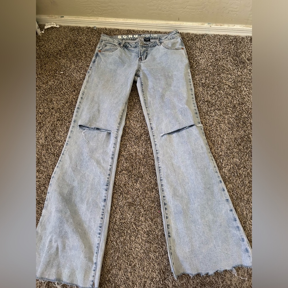 Light Blue Denim Flare Jeans